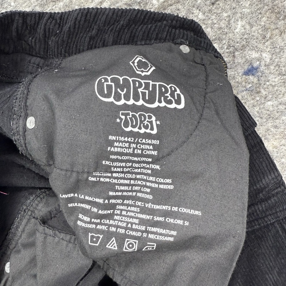 Empyre Tori 90s Black Corduroy Skate Pants Women's Size 0, 29" Inseam Cargo - Picture 8 of 11